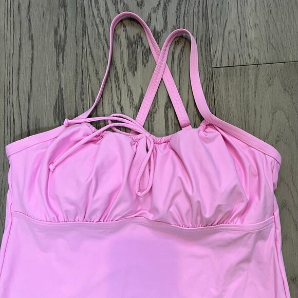 Lands End Pink Swimsuit Tankini Top Size 10 - Picture 5 of 9